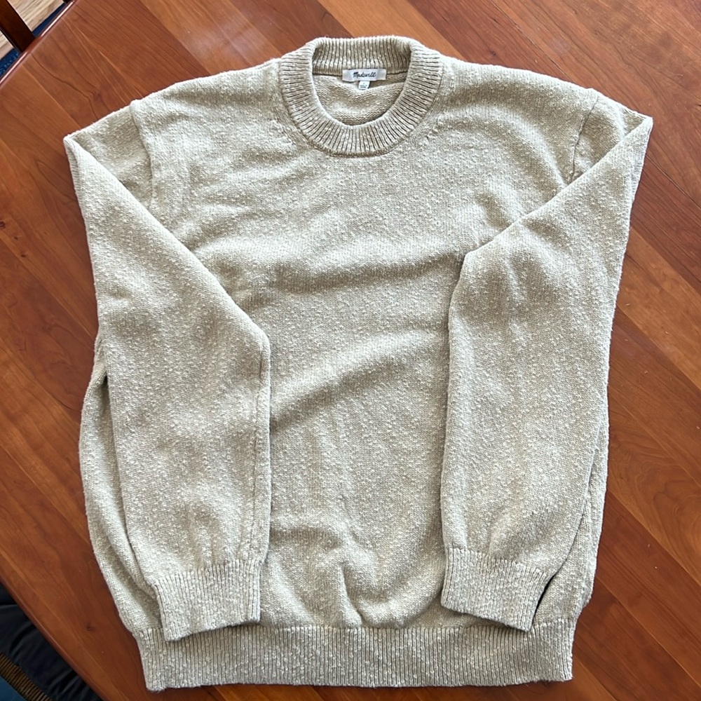 Madewell Mens cotton knit sweater - khaki - Fall 24 season Size Large